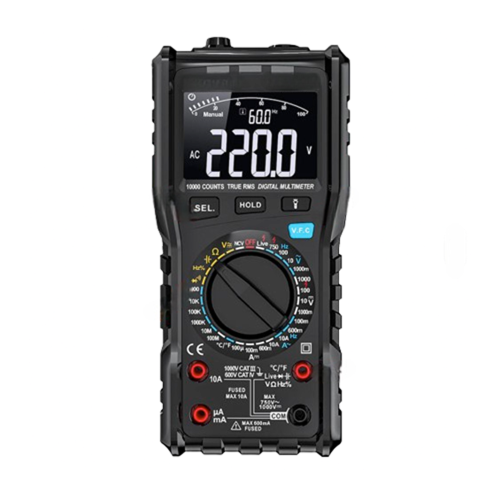 Smart Digital Multimeter with Auto or Manual Range, Temperature Measurement and 9999 Counts - Enviro Test Construct