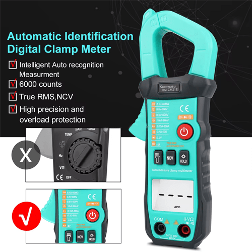 Auto-Scanning True RMS Clamp Meter with NCV & 6000 Counts- Enviro Test Construct - Image 3
