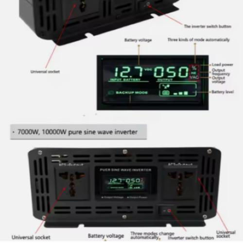 Single Phase 1600 W 3000 W 3500 W 4500 W 10000 W 12 V 24 V 48 V To 110 V 220 V Solar Inverter With Pure Sine Wave - Image 2