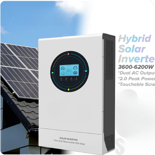 Dual AC Output 3 KW 3.6 KW 5.5 KW 6 KW 6.2 KW On/Off - Grid Hybrid Solar Inverter With Touchable Colorful Display - Enviro Test Construct
