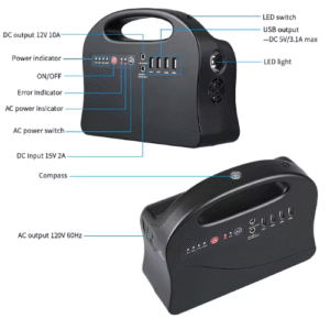 200 W/300 W/600 W AC Portable Power Station Generator With Solar Battery - Enviro Test Construct