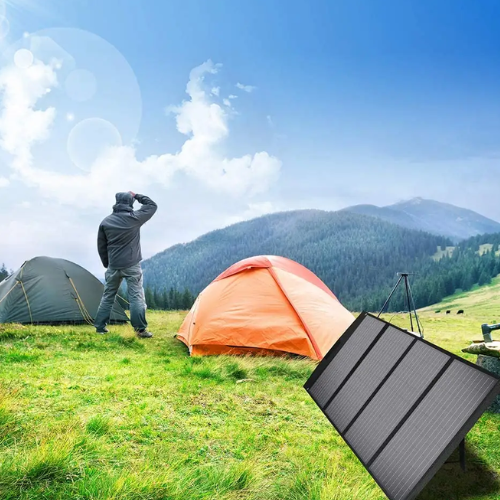 100 W Portable Foldable Solar Charger with DC 5521 Adapter Cable - Enviro Test Construct
