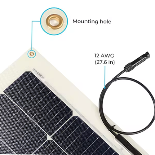 100 W Outdoor Portable Flexible Solar Panel with Wind Pressure - Enviro Test Construct - Image 2