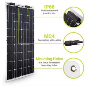 100 W Portable Flexible Solar Panel with High Efficiency - Enviro Test Construct