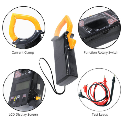 Digital Clamp Meter with AC/DC Voltage and Resistance Measurement – Enviro Test Construct